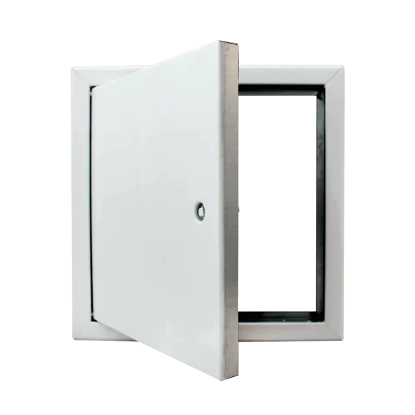Trampilla metálica Tempo Softline hermética al aire con aislamiento acústico, cerradura de cuadradillo, 200×200 a 600×600 mm