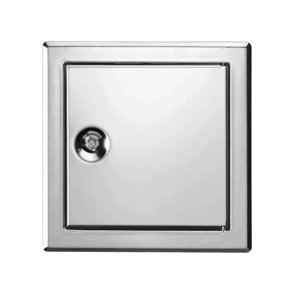 Trampilla Tempo Softline de acero inoxidable pulido, cerradura de cuadradillo, 200×200 a 600×600 mm