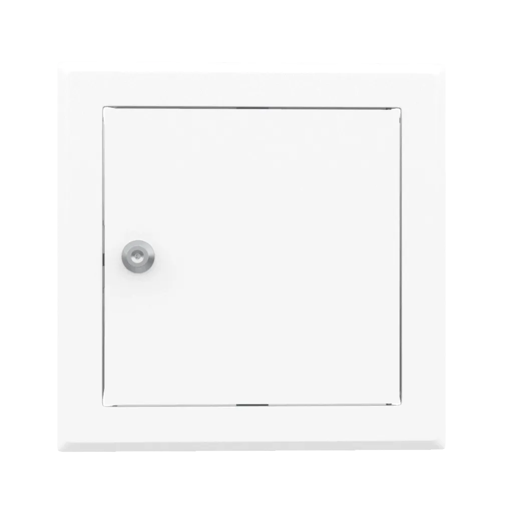 Trampilla de inspección Tempo Softline metálica, blanca, cerradura de cilindro, 150×150 a 1200×1200 mm