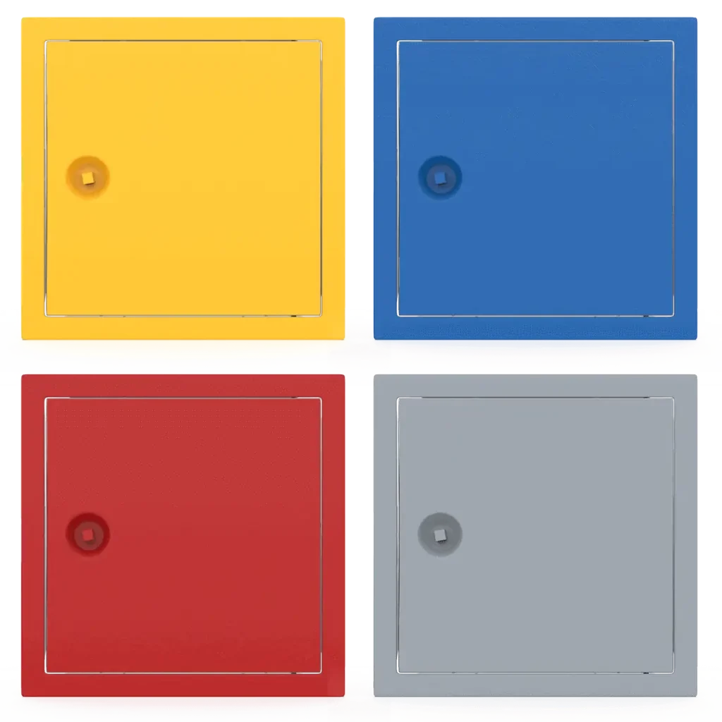 Trampilla de Inspección Metálica de Color Tempo Softline - Cerradura de Cuadradillo, 200×200 a 800×800 mm