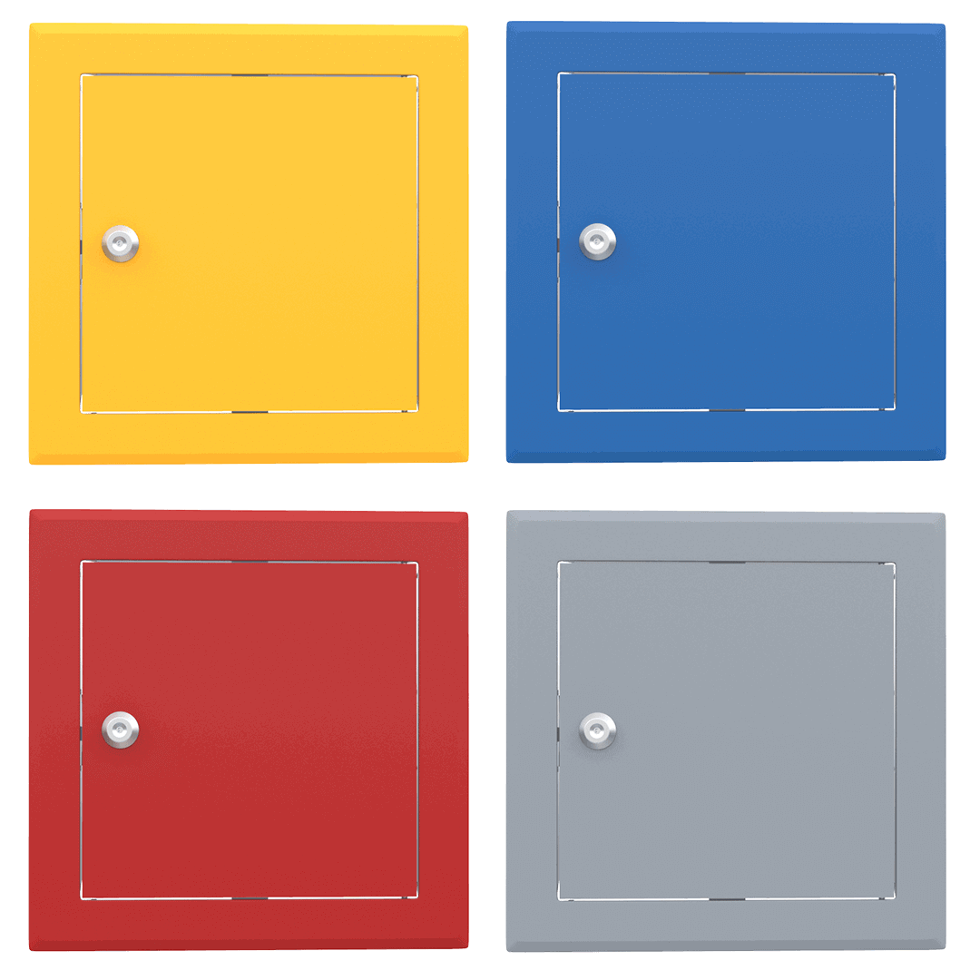 trappe-visite-metallique-coloree-tempo-softline-cle-cylindrique-01-1.png Trampilla metálica Tempo Softline de color, cerradura de cilindro, en 14 colores RAL, 200×200 a 800×800 mm