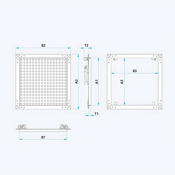 Esquema técnico del patrón de perforación 8/18 R, trampilla Tempo Eco Star